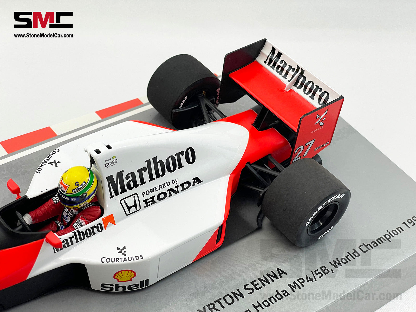 Mclaren F1 MP4/5B #27 Ayrton Senna 1990 World Champion 1:18 MINICHAMPS with  Decal