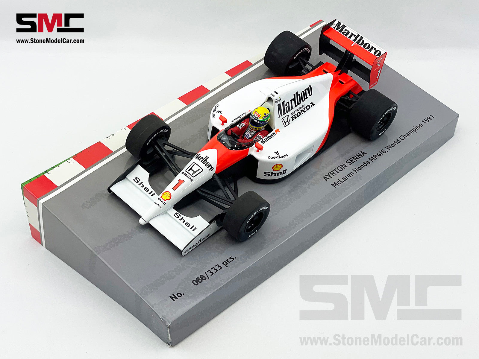 Mclaren F1 MP4/6 #1 Ayrton Senna 1991 World Champion 1:18 MINICHAMPS with  Decal