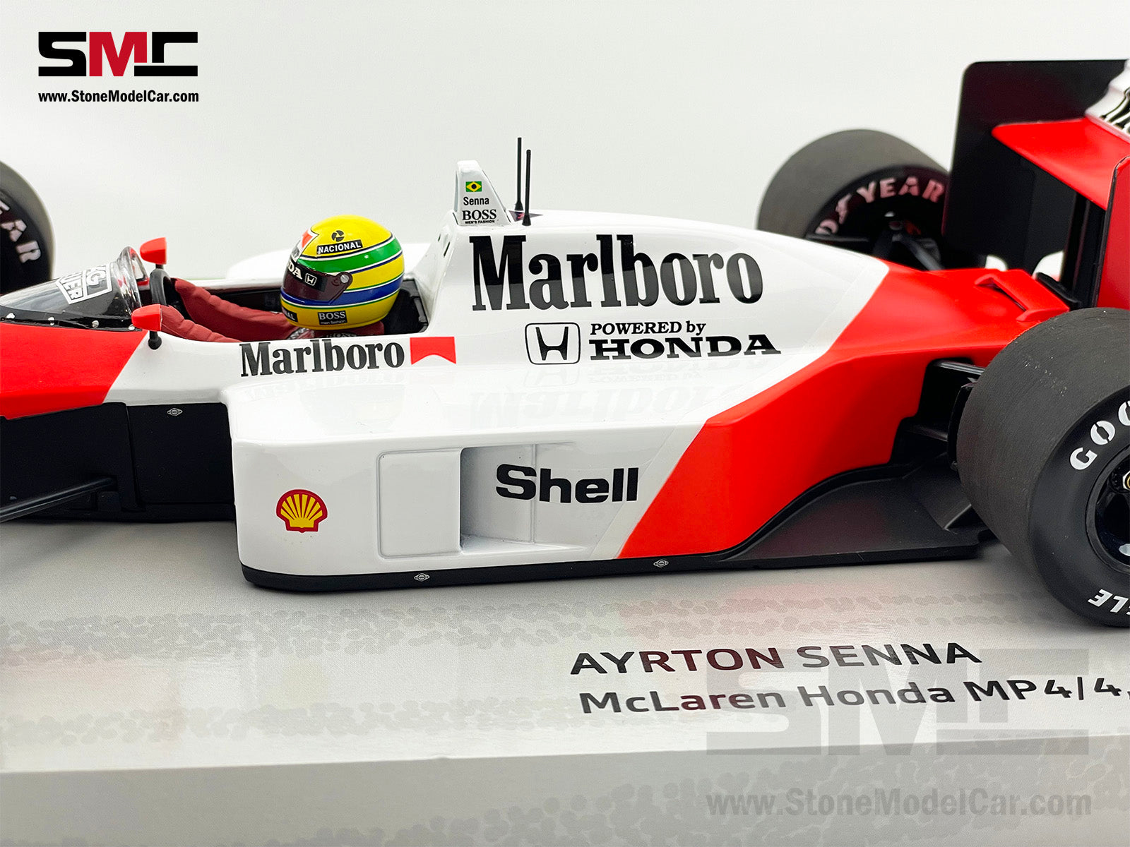 Mclaren MP4/4 #12 Ayrton Senna 1988 F1 World Champion 1:18 MINICHAMPS Box  with Decal