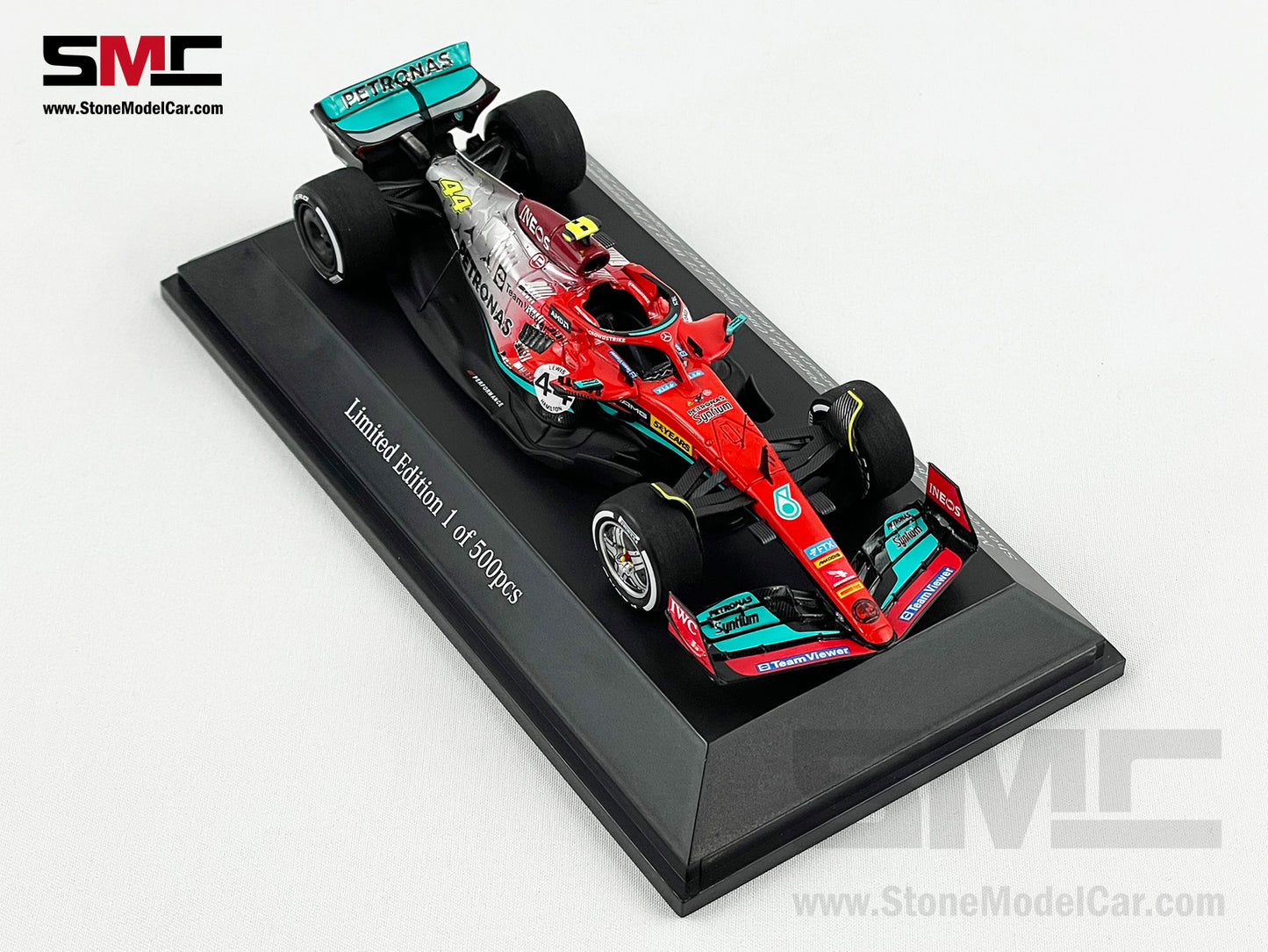 Mercedes AMG F1 W13 Showcar 55th Anniversary Belgian 2022 Lewis Hamilton & George Russell 1:43 Spark