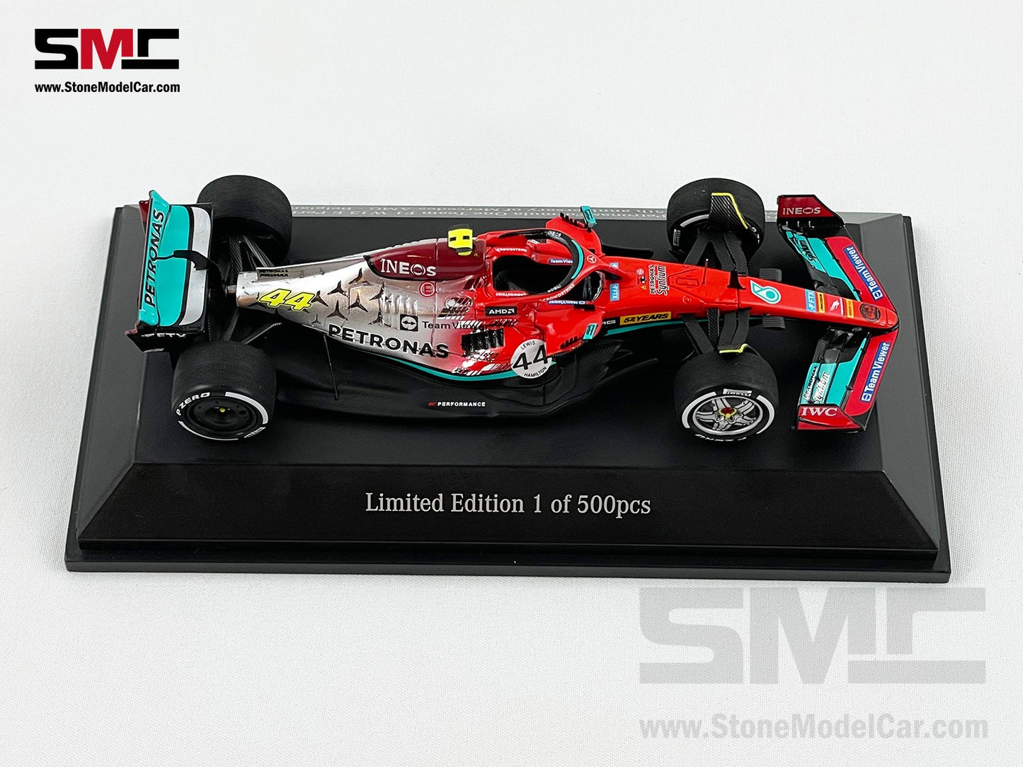 Mercedes AMG F1 W13 Showcar 55th Anniversary Belgian 2022 Lewis Hamilton & George Russell 1:43 Spark