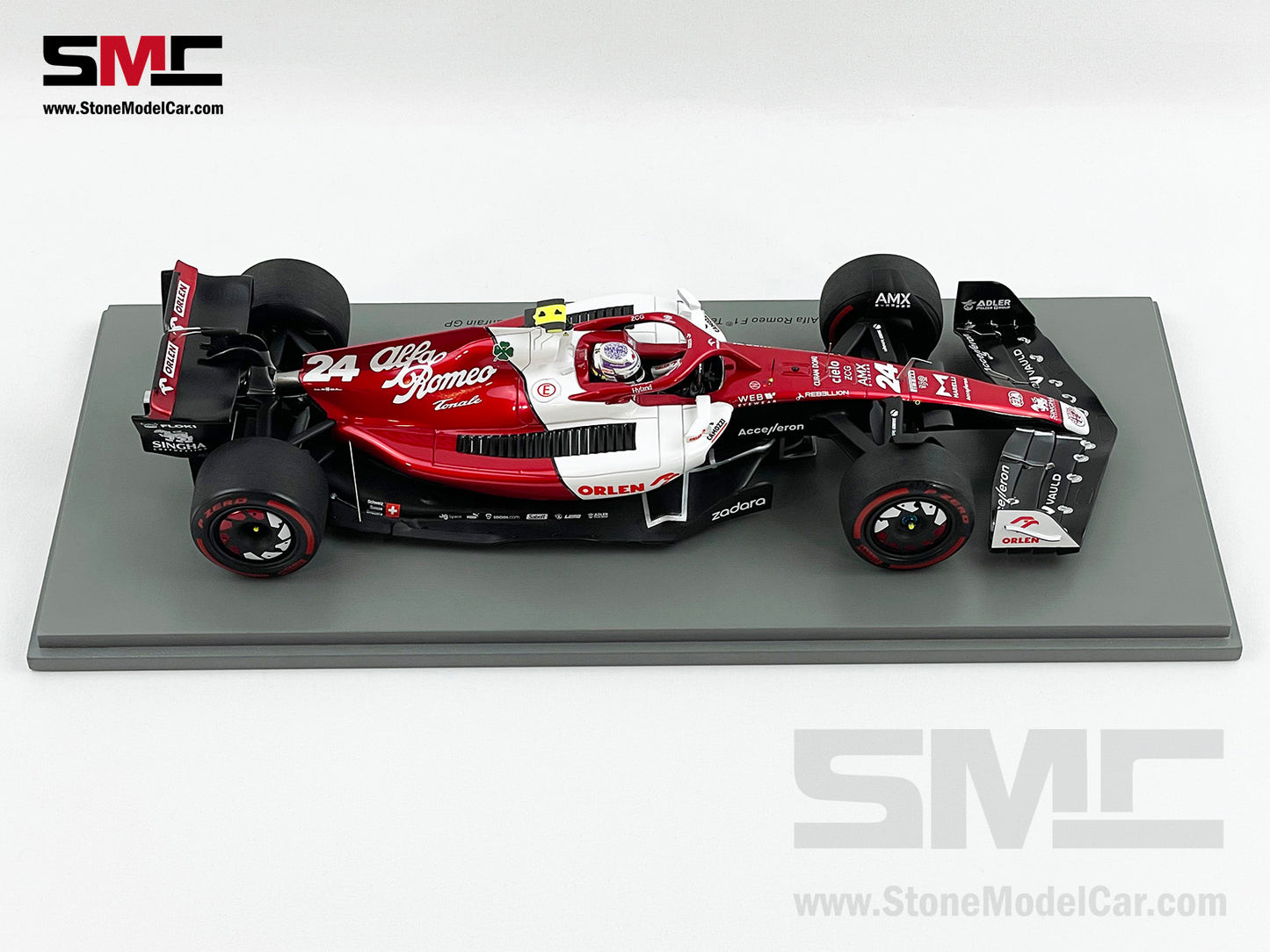 2022 Alfa Romeo Sauber F1 C42 #24 Zhou Guanyu Bahrain GP 10th 1st Point 1:18 Spark