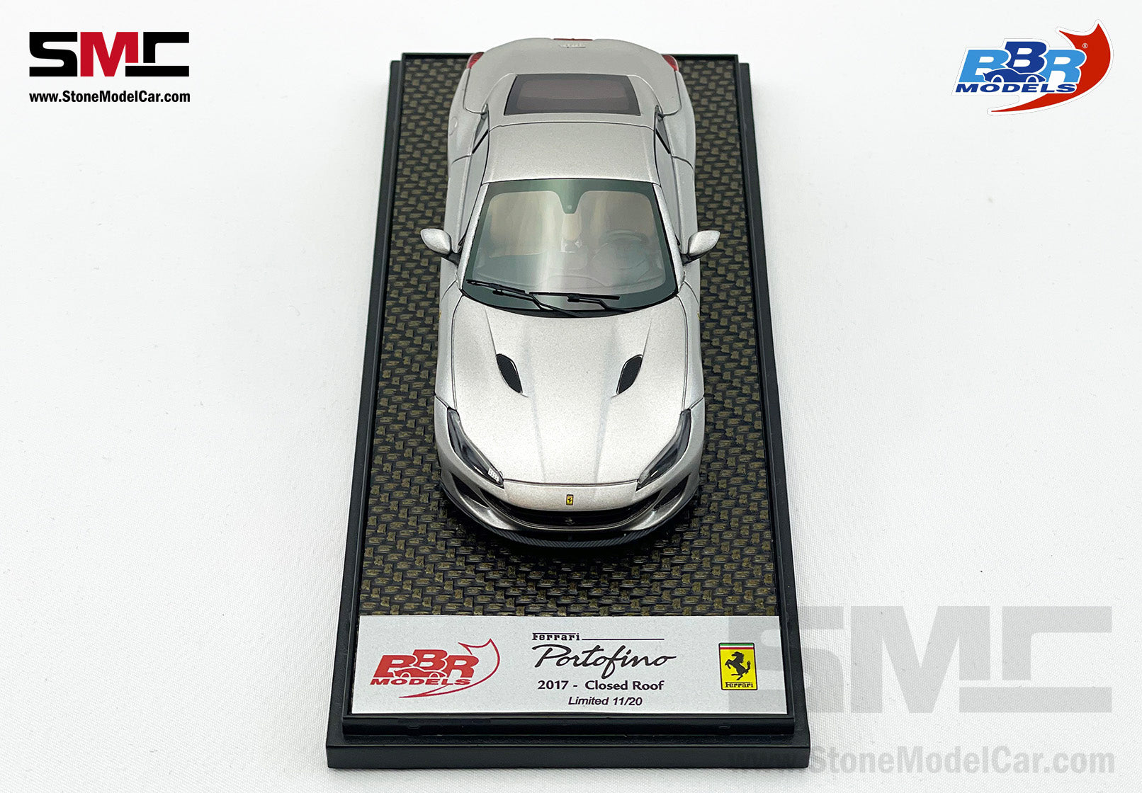 BBR 1:43 Ferrari Portofino Closed Roof - IAA Frankfurt 2017 - Matt Alu –  Stone Model