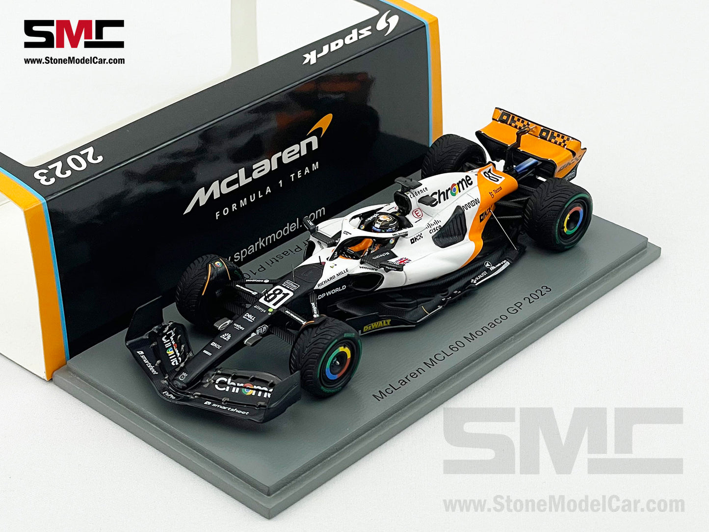 McLaren F1 MCL60 #81 Oscar Piastri 10th Monaco GP 2023 Triple Crown Livery Spark 1:43 S8584