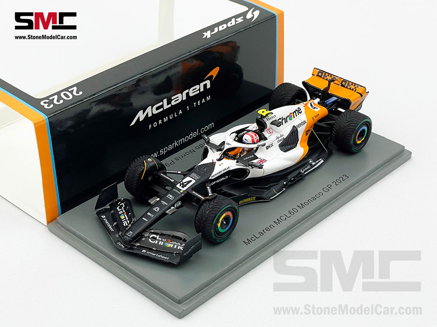 McLaren F1 MCL60 #4 Lando Norris 9th Monaco GP 2023 Triple Crown Livery Spark 1:43 S8583