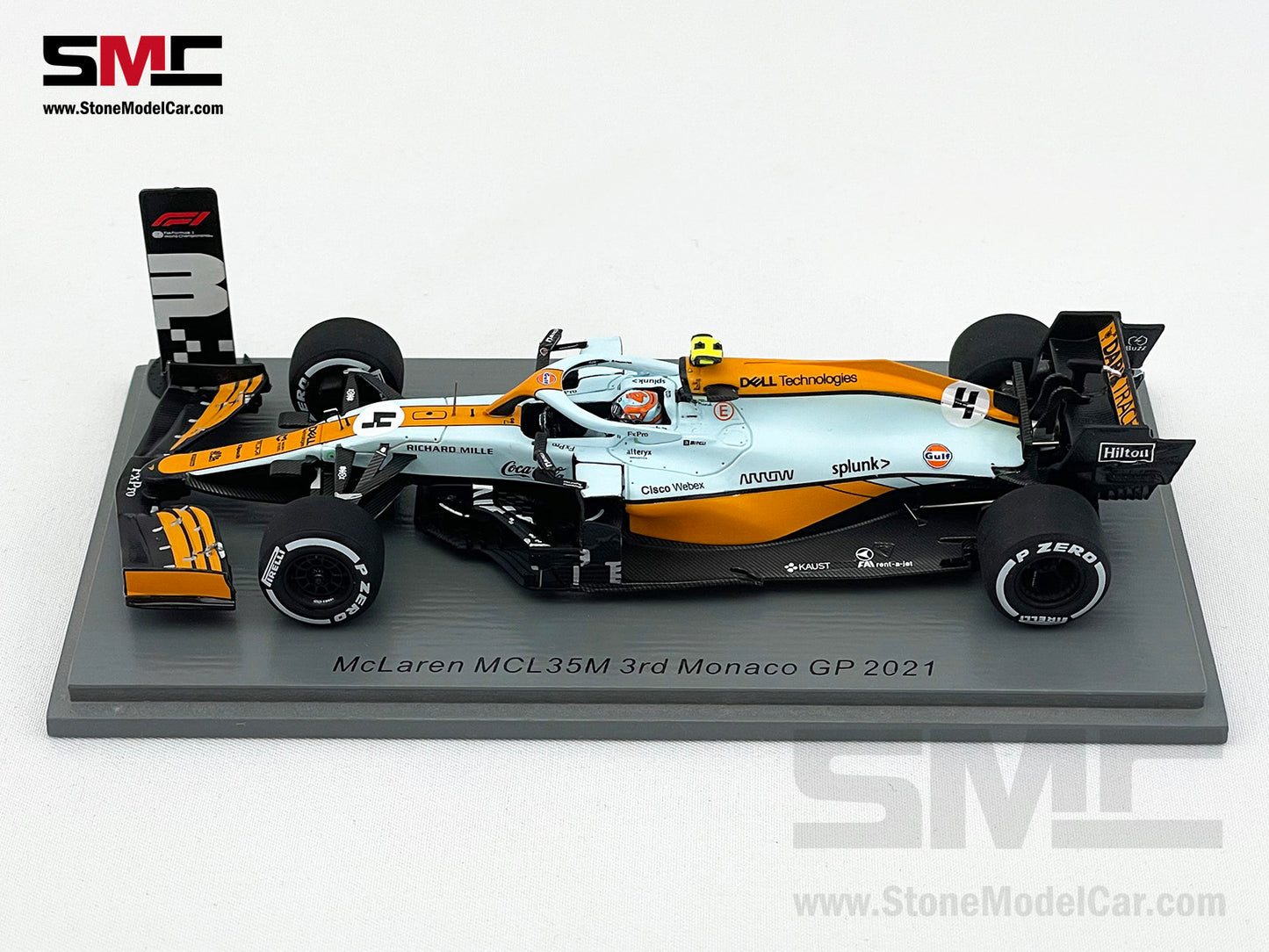 Mclaren F1 MCL35M #4 Lando Norris Monaco 2021 Podium Gulf Livery 1:43 Spark S7679