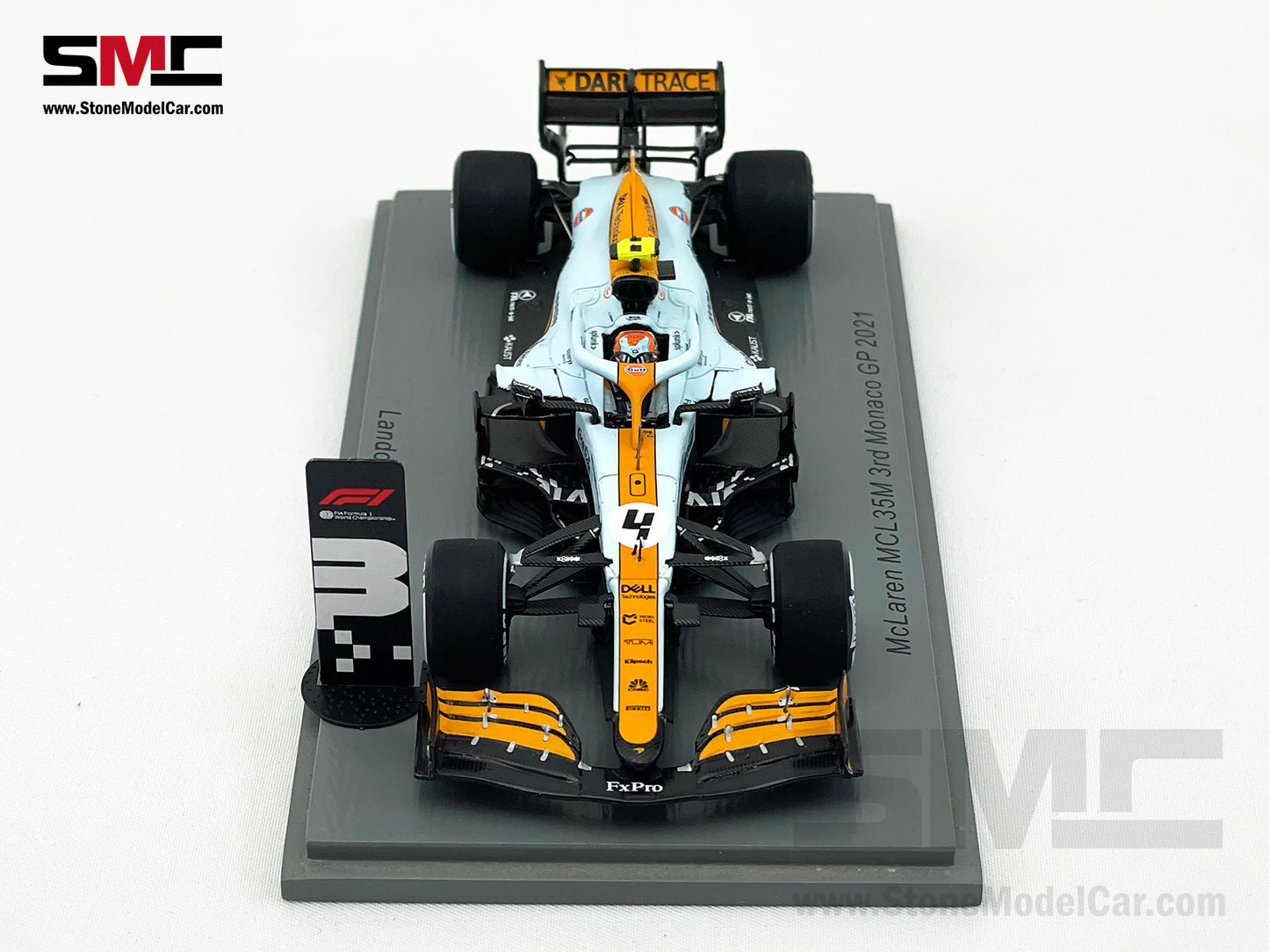 Mclaren F1 MCL35M #4 Lando Norris Monaco 2021 Podium Gulf Livery 1:43 Spark S7679