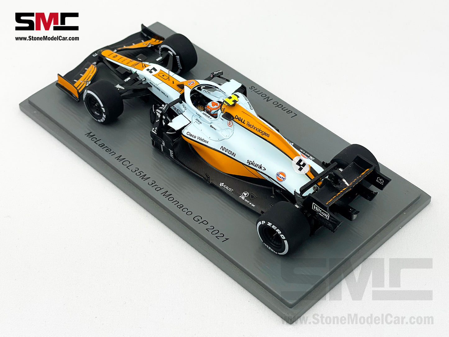 Mclaren F1 MCL35M #4 Lando Norris Monaco 2021 Podium Gulf Livery 1:43 Spark S7679