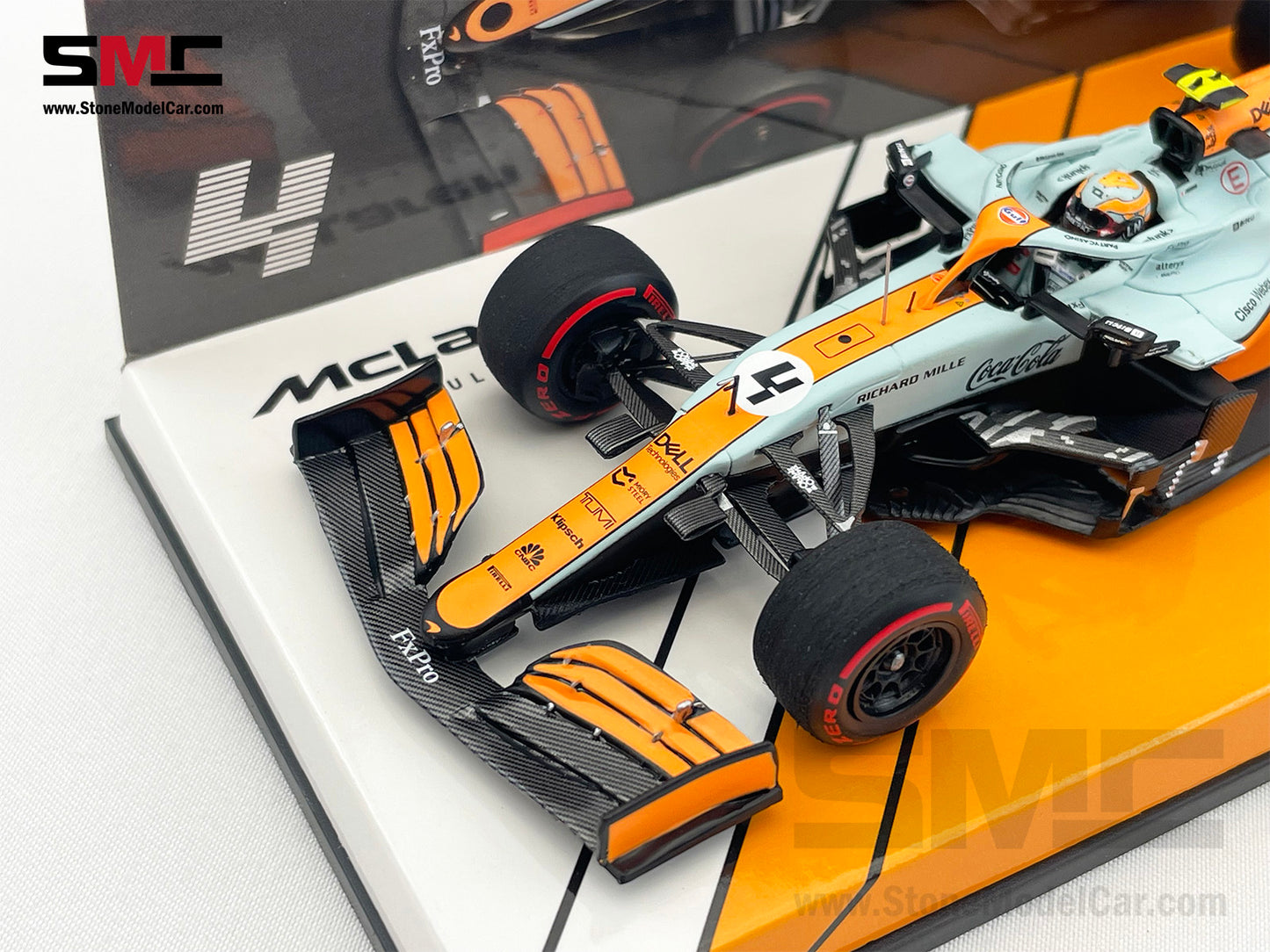 Mclaren F1 MCL35M #4 Lando Norris Monaco 2021 Podium Gulf Livery 1:43 MINICHAMPS