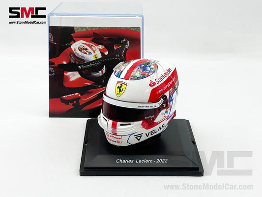 Ferrari F1 F1-75 #16 Charles Leclerc French GP 2022 Special Livery Spark 1:5 Miniature Helmet Model