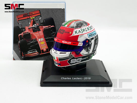 Ferrari F1 SF90 #16 Charles Leclerc Italy GP Monza Winner 2019 Spark 1:5 Miniature Helmet Model