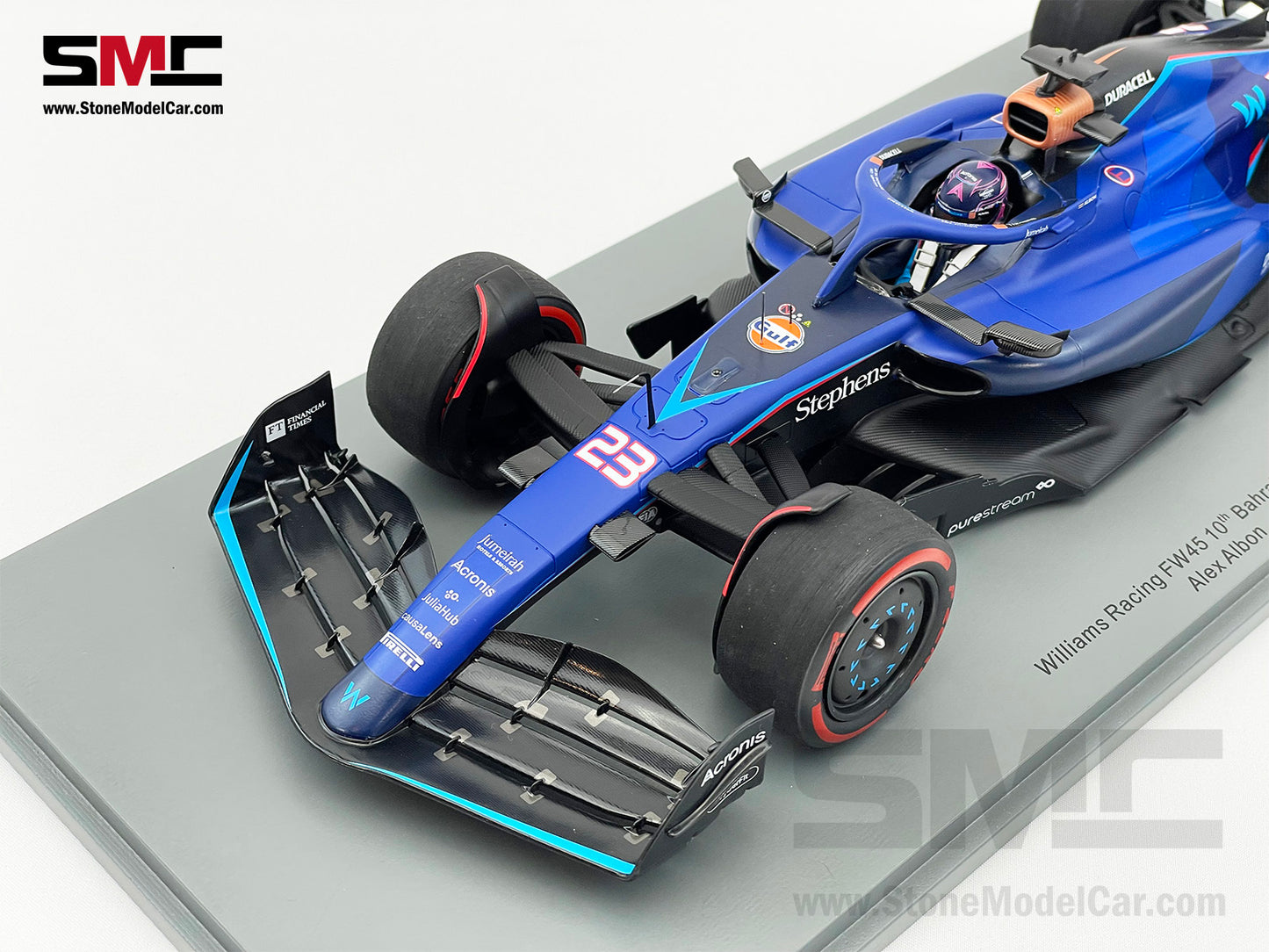 Williams F1 FW45 #23 Alexander Albon 10th Bahrain GP 2023 1:18 Spark 18S950