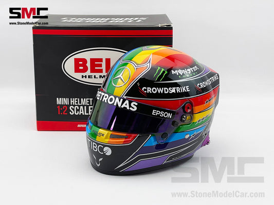 Mercedes F1 W12 #44 Lewis Hamilton 7x World Champion Qatar & Abu Dhabi 2021 Bell 1:2 Helmet