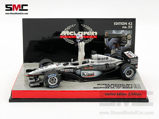 Mclaren F1 MP4-17D #6 Kimi Raikkonen Malaysian GP 2003 1st Win 1:43 MINICHAMPS