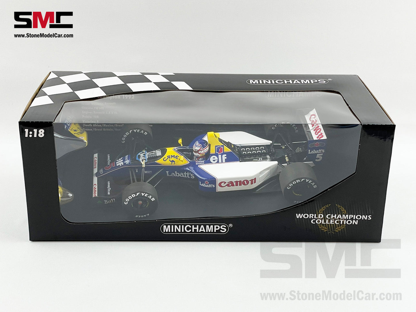 Williams F1 FW14B #5 Nigel Mansell 1992 World Champion 1:18 MINICHAMPS w CAMEL Decal