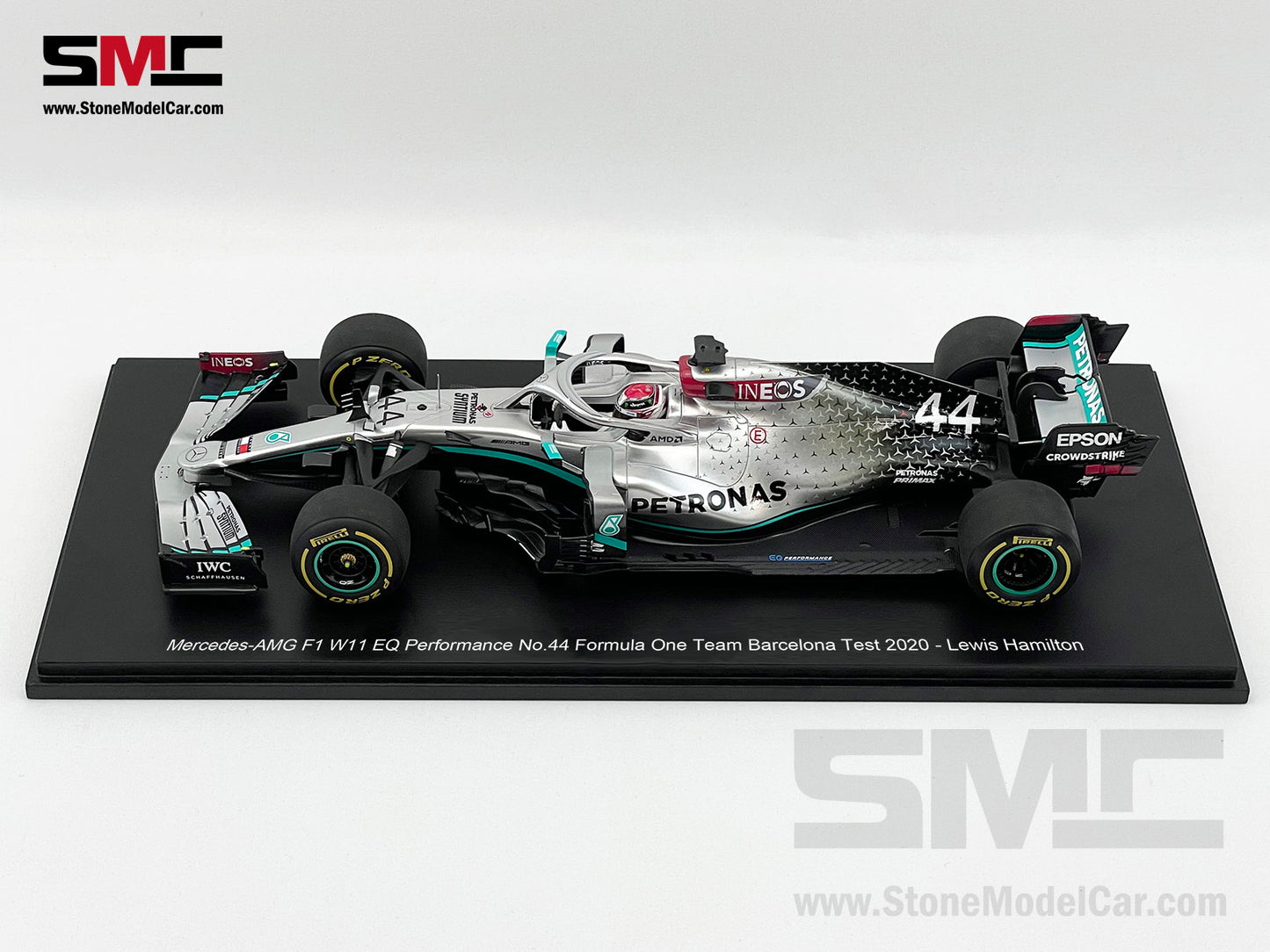 [Pre-Order] 2020 7x World Champion Mercedes F1 W11 #44 Lewis Hamilton Barcelona Test 1:18 Spark