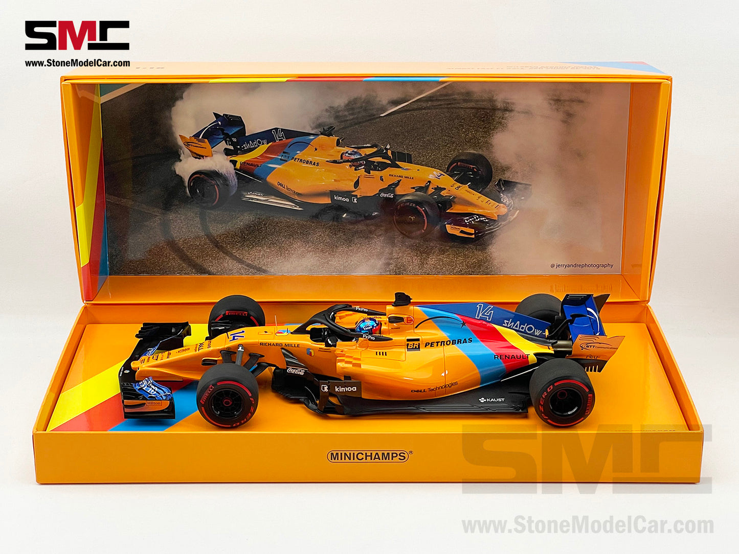 McLaren F1 MCL33 #14 Fernando Alonso Abu Dhabi GP 2018 1st Retirement 1:18 MINICHAMPS