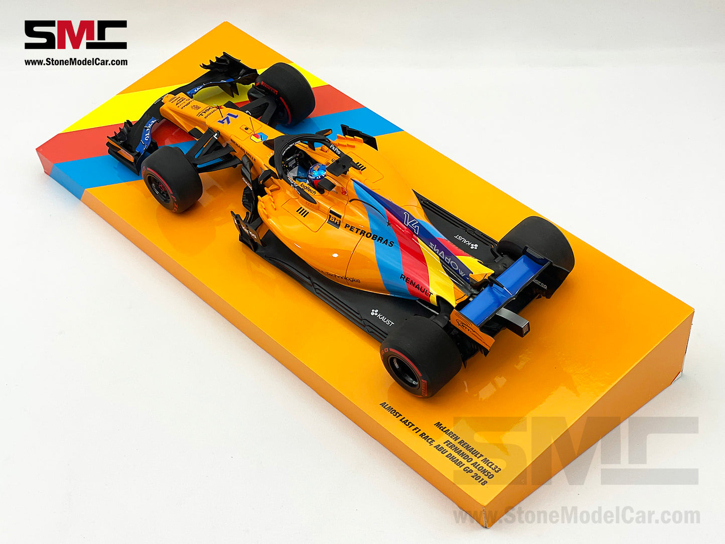 McLaren F1 MCL33 #14 Fernando Alonso Abu Dhabi GP 2018 1st Retirement 1:18 MINICHAMPS