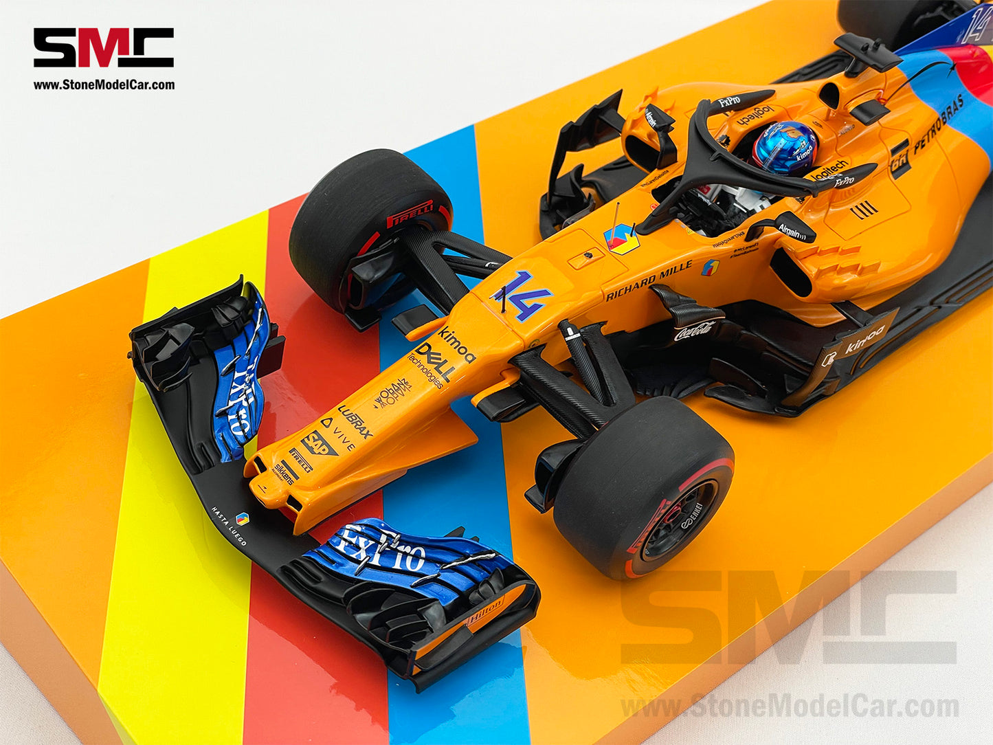 McLaren F1 MCL33 #14 Fernando Alonso Abu Dhabi GP 2018 1st Retirement 1:18 MINICHAMPS