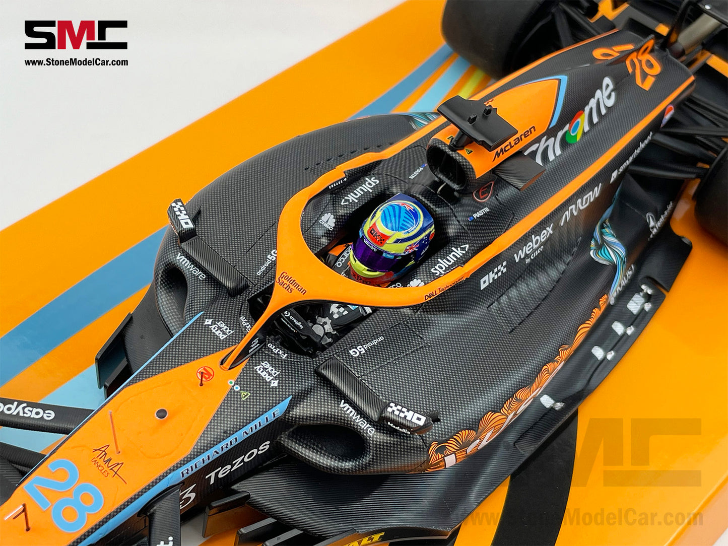 2022 Mclaren F1 MCL36 #28 Oscar Piastri Abu Dhabi GP Test Special Livery 1:18 MINICHAMPS