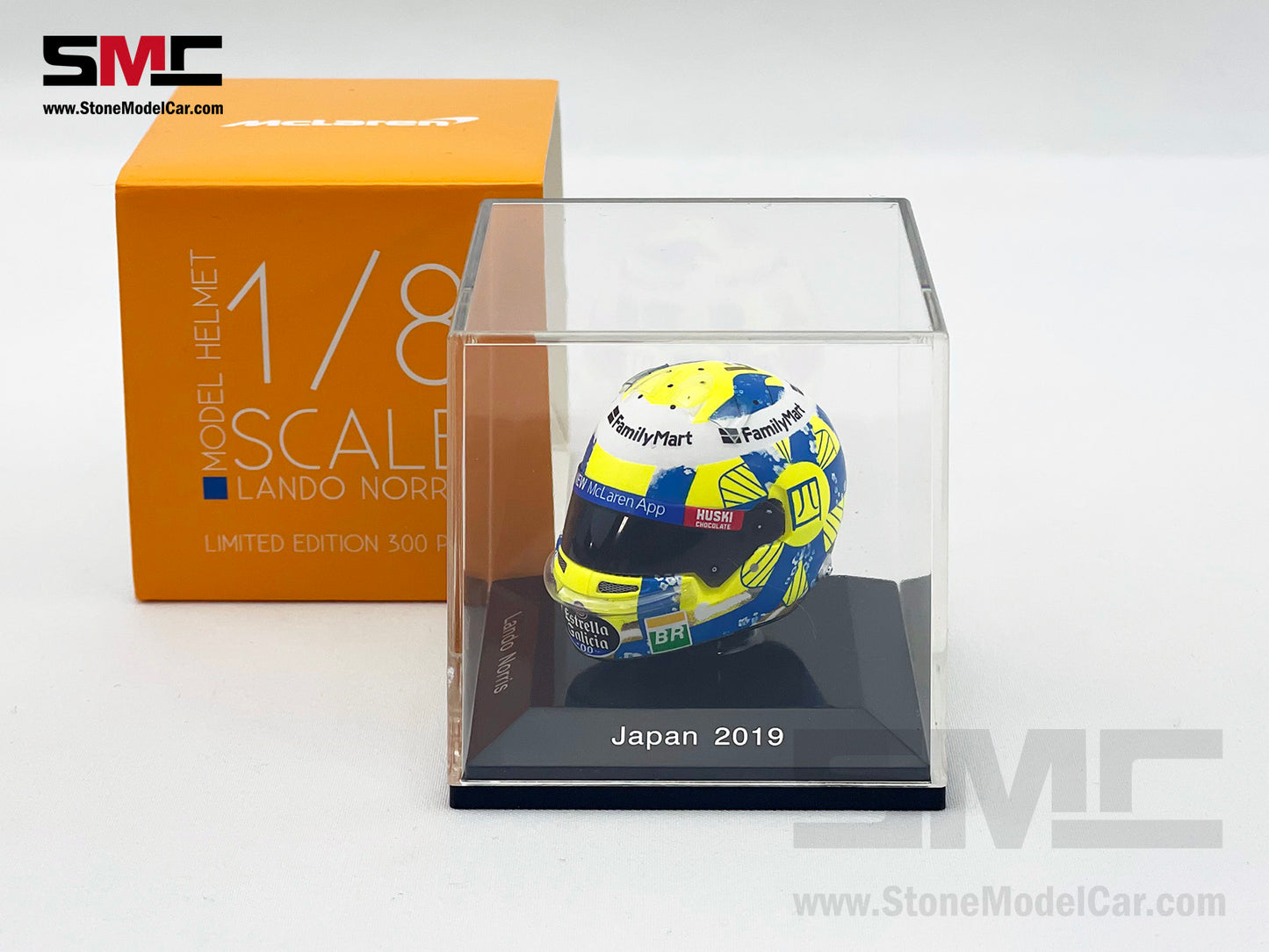 Mclaren F1 MCL34 #4 Lando Norris Japan GP 2019 Spark 1:8 Miniature Helmet Model