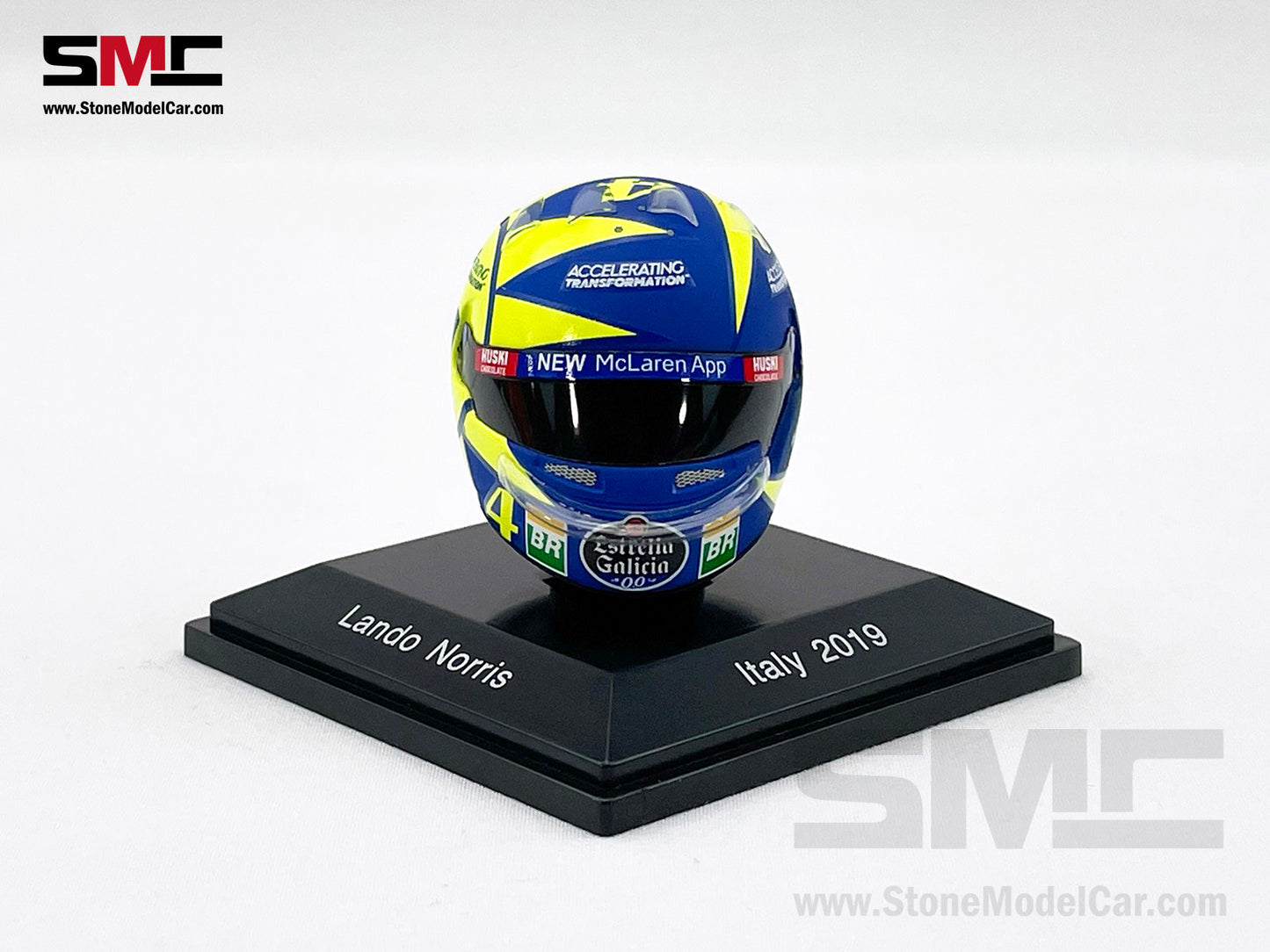 Mclaren F1 MCL34 #4 Lando Norris Italy GP 2019 Spark 1:8 Miniature Helmet Model