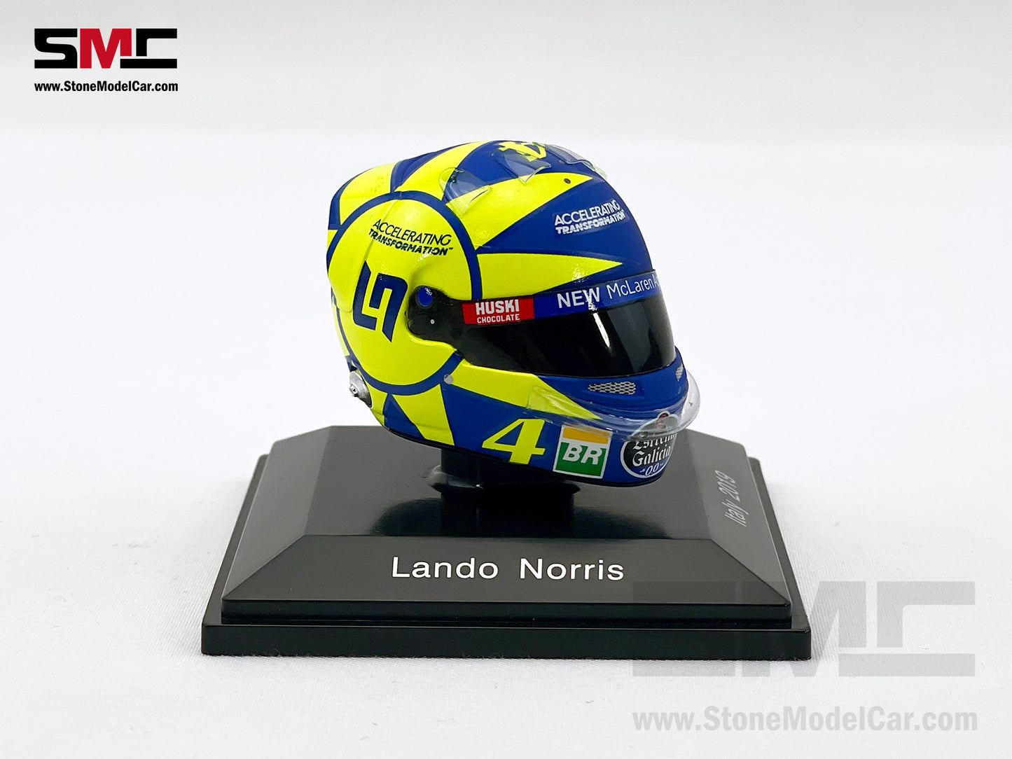 Mclaren F1 MCL34 #4 Lando Norris Italy GP 2019 Spark 1:8 Miniature Helmet Model