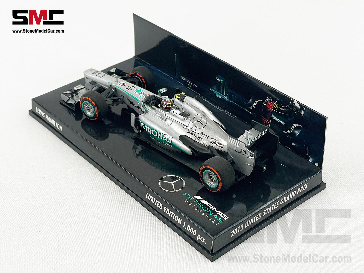 Mercedes F1 W04 #10 World Champion Lewis Hamilton United States GP 2013 1:43 MINICHAMPS Special