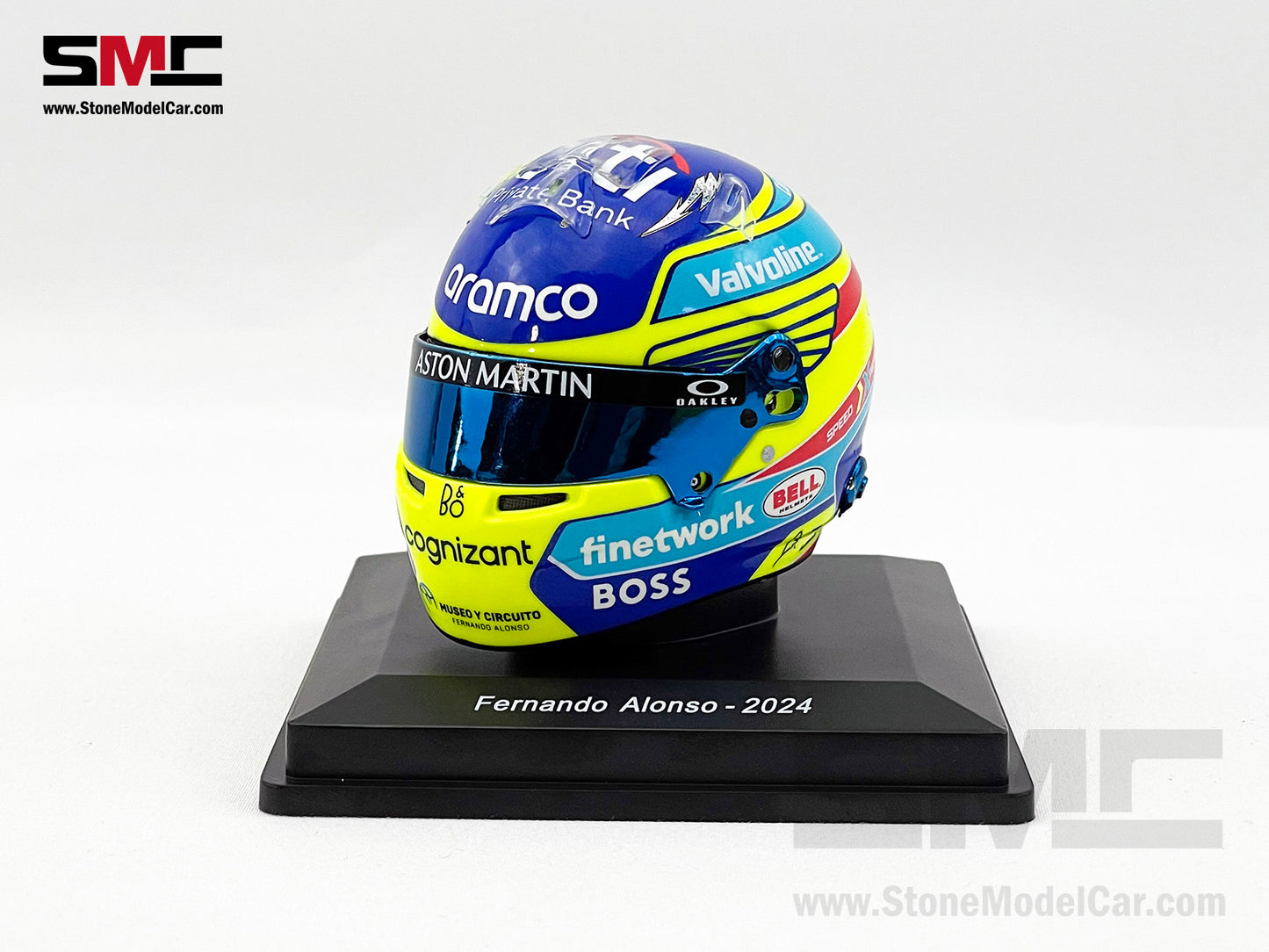 Aston Martin F1 AMR24 #14 Fernando Alonso Season 2024 Spark 1:5 Miniature Helmet Model