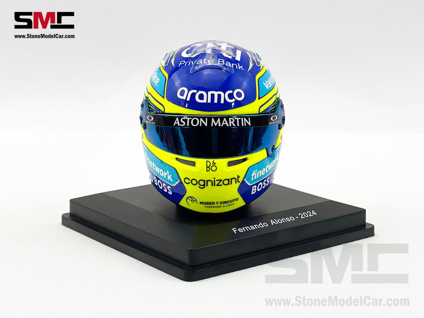 Aston Martin F1 AMR24 #14 Fernando Alonso Season 2024 Spark 1:5 Miniature Helmet Model