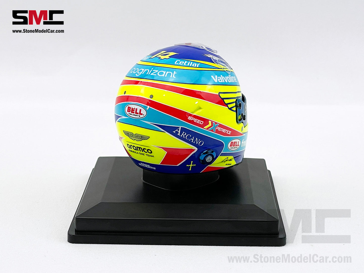 Aston Martin F1 AMR24 #14 Fernando Alonso Season 2024 Spark 1:5 Miniature Helmet Model