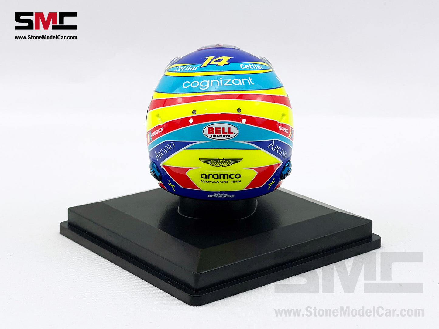 Aston Martin F1 AMR24 #14 Fernando Alonso Season 2024 Spark 1:5 Miniature Helmet Model