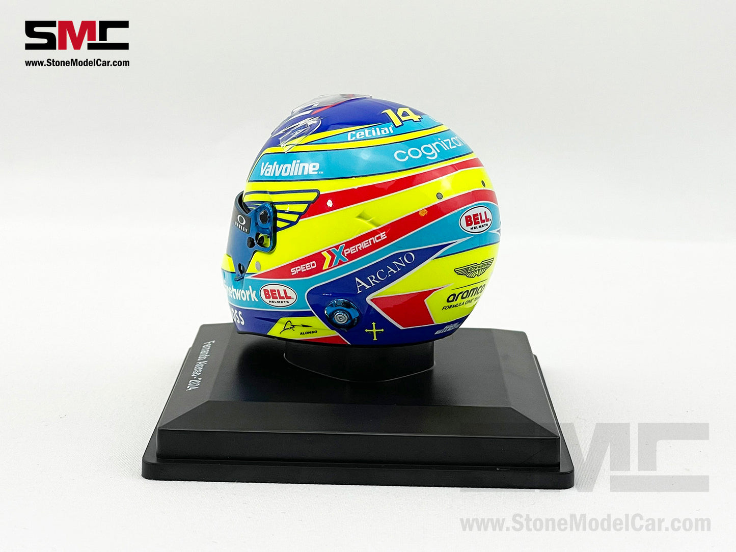 Aston Martin F1 AMR24 #14 Fernando Alonso Season 2024 Spark 1:5 Miniature Helmet Model