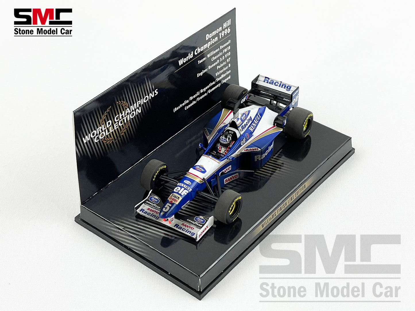 Williams F1 FW18 #5 Damon Hill 1996 World Champion 1:43 MINICHAMPS 436966605