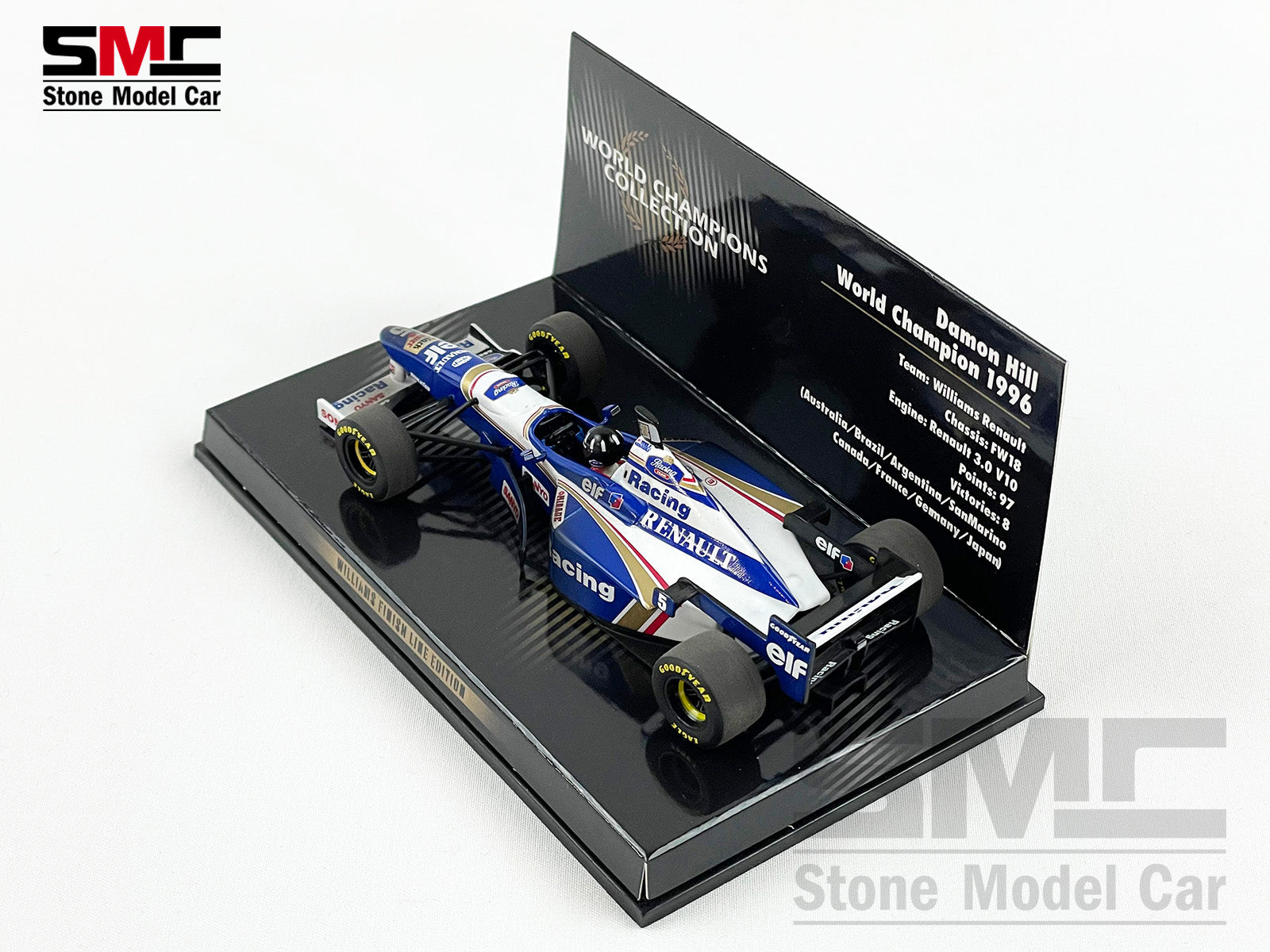 Williams F1 FW18 #5 Damon Hill 1996 World Champion 1:43 MINICHAMPS 436966605