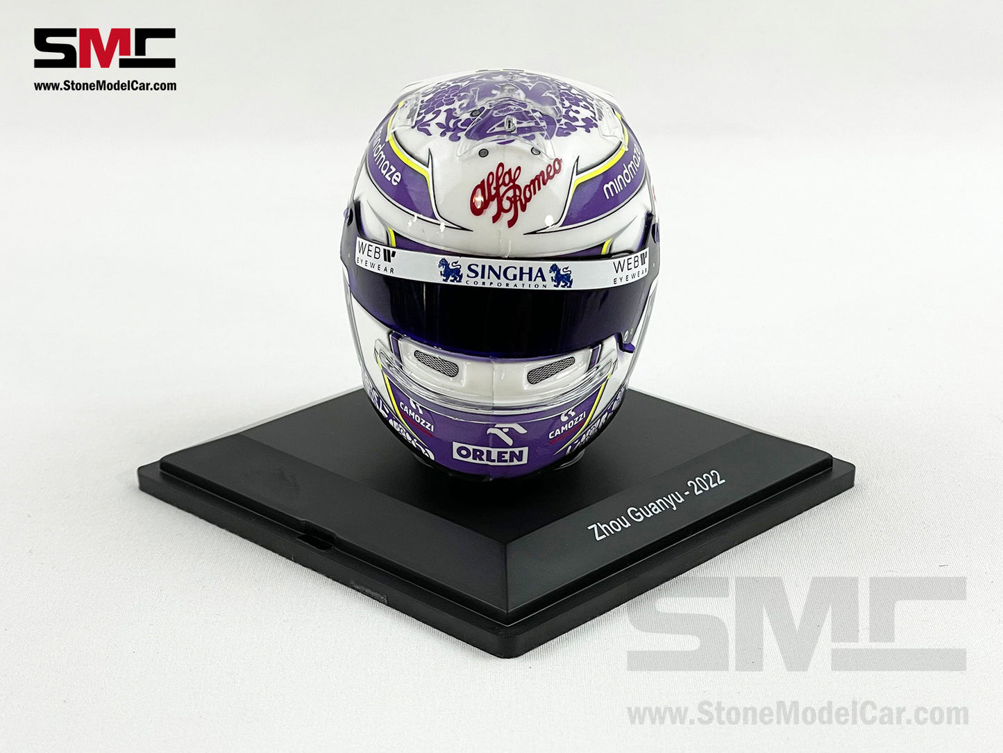 Alfa Romeo Sauber F1 C42 #24 Zhou Guanyu Bahrain GP 10th 1st Point 2022 Spark 1:5 Miniature Helmet