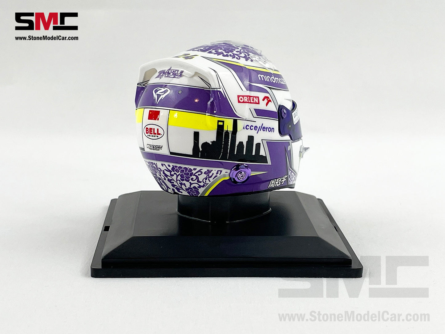 Alfa Romeo Sauber F1 C42 #24 Zhou Guanyu Bahrain GP 10th 1st Point 2022 Spark 1:5 Miniature Helmet