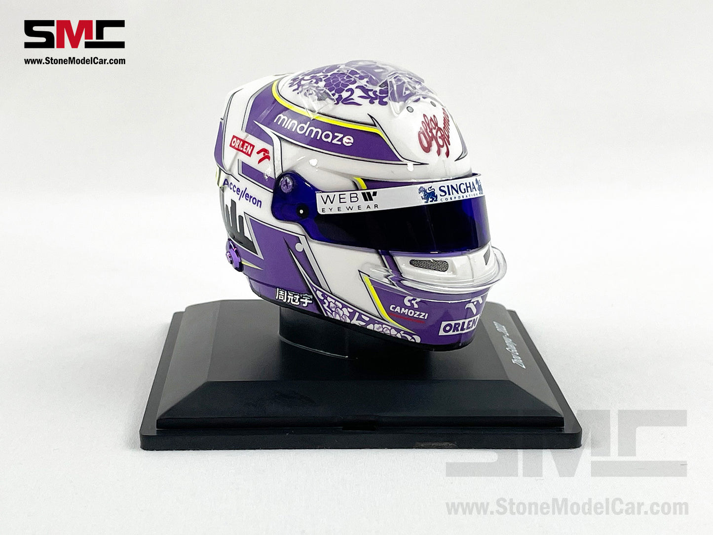 Alfa Romeo Sauber F1 C42 #24 Zhou Guanyu Bahrain GP 10th 1st Point 2022 Spark 1:5 Miniature Helmet