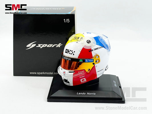 McLaren F1 MCL60 #4 Lando Norris Miami GP 2023 Spark 1:5 Miniature Helmet