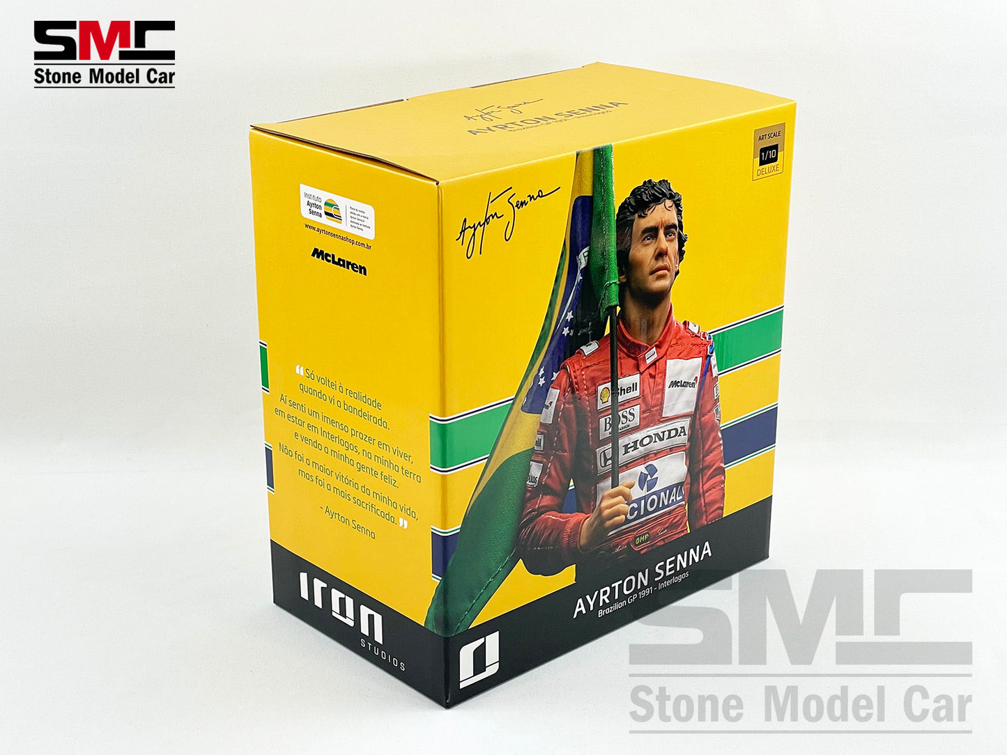 Mclaren F1 MP4/6 #1 Ayrton Senna Brazil GP 1991 World Champion Iron Studios 1:10 Figure