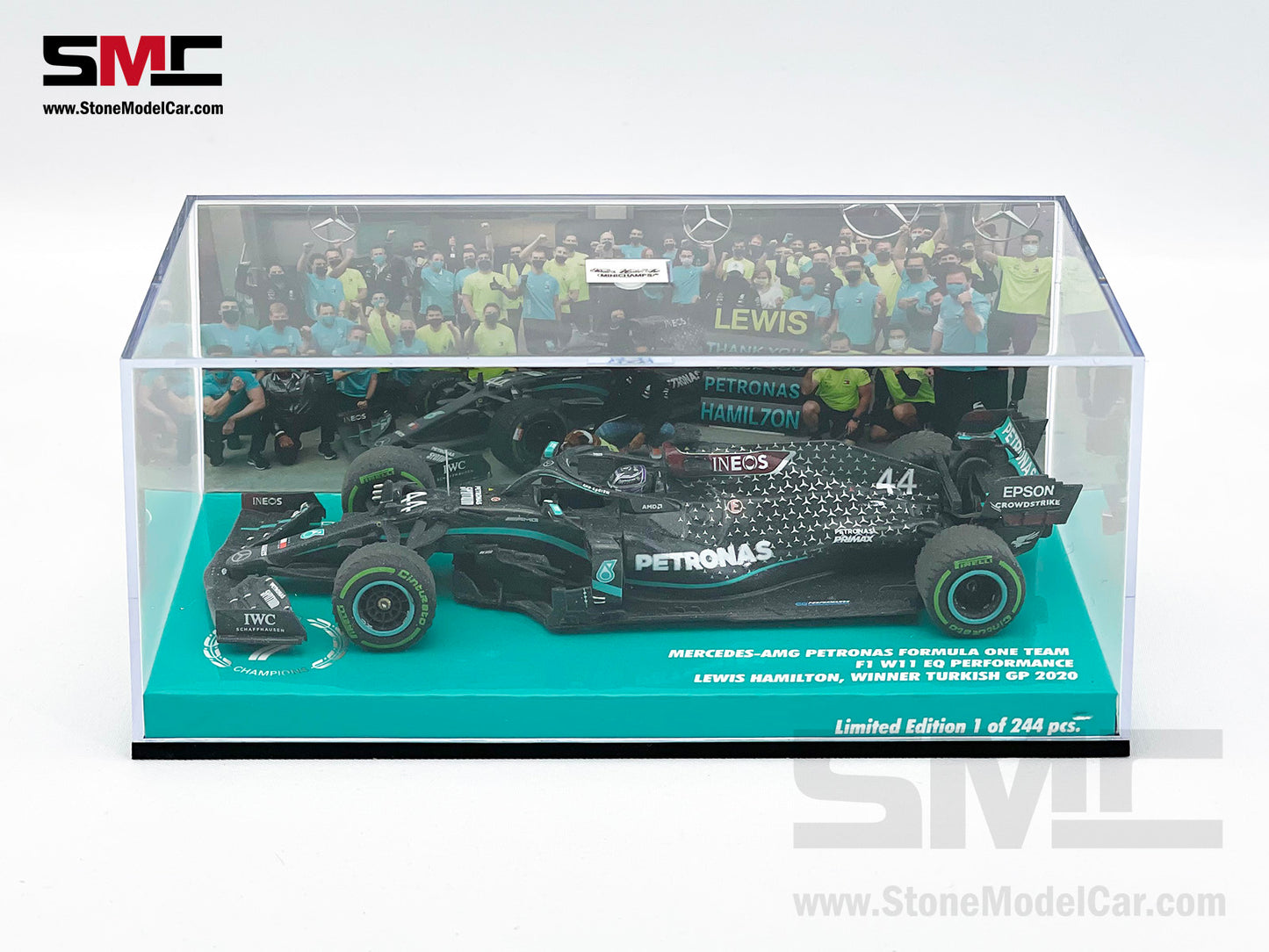 2020 7x World Champion Mercedes F1 W11 #44 Lewis Hamilton Turkey GP 1:43 MINICHAMPS Dirty Edition