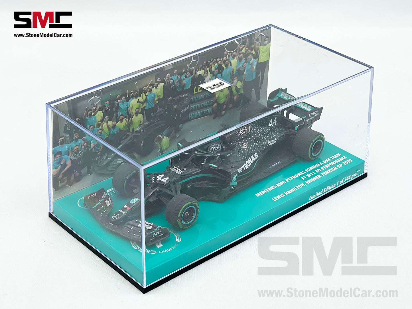 2020 7x World Champion Mercedes F1 W11 #44 Lewis Hamilton Turkey GP 1:43 MINICHAMPS Dirty Edition