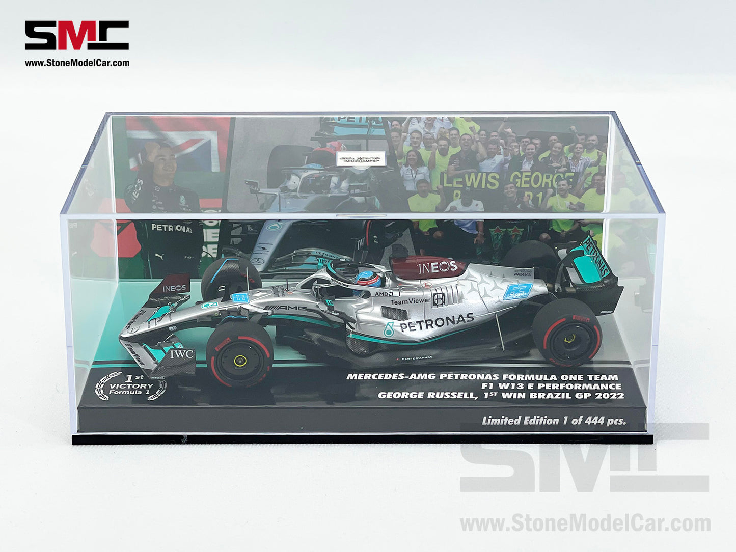 Mercedes F1 W13 #63 George Russell Brazil GP Winner 2022 1st Career Win 1:43 MINICHAMPS