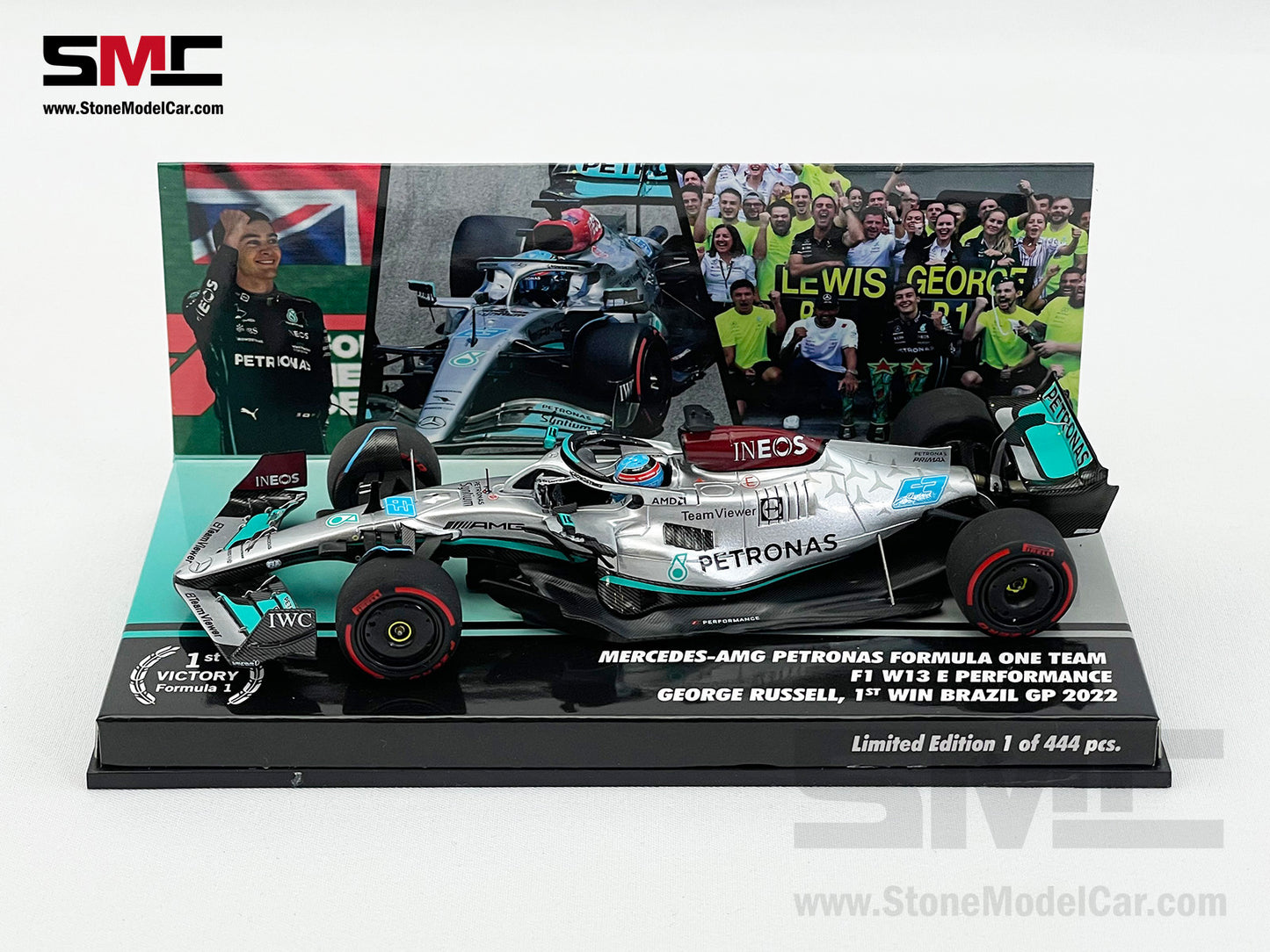 Mercedes F1 W13 #63 George Russell Brazil GP Winner 2022 1st Career Win 1:43 MINICHAMPS