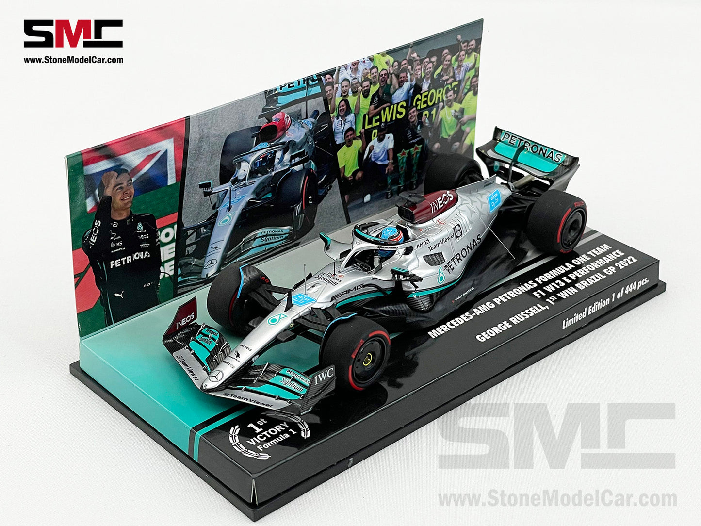 Mercedes F1 W13 #63 George Russell Brazil GP Winner 2022 1st Career Win 1:43 MINICHAMPS