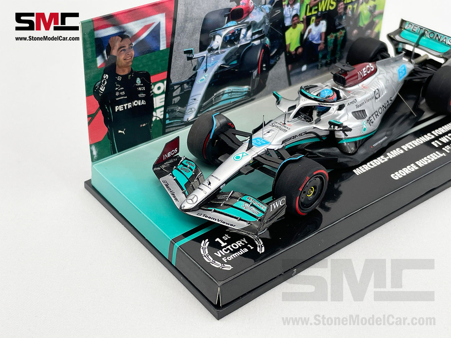 Mercedes F1 W13 #63 George Russell Brazil GP Winner 2022 1st Career Win 1:43 MINICHAMPS