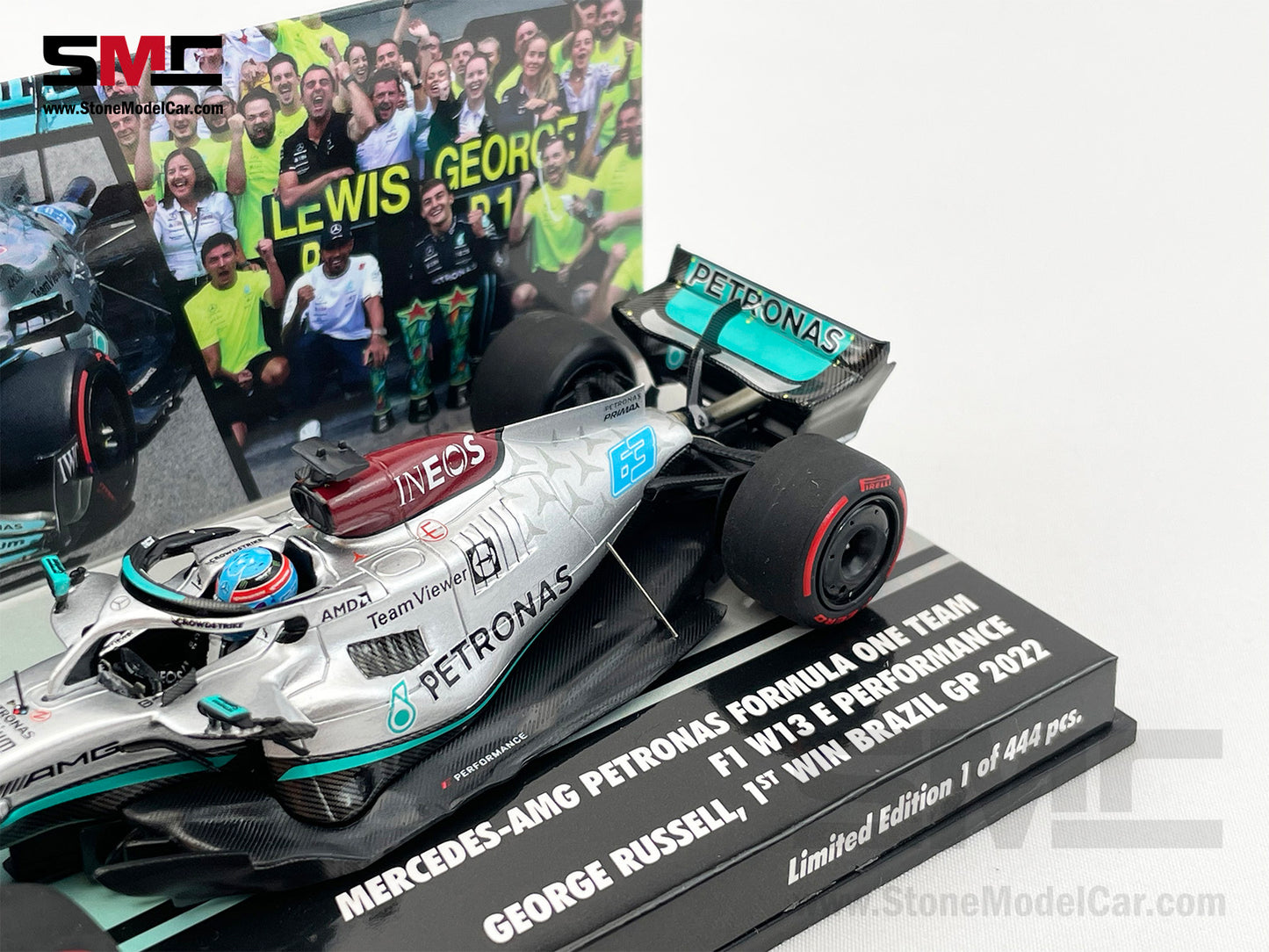 Mercedes F1 W13 #63 George Russell Brazil GP Winner 2022 1st Career Win 1:43 MINICHAMPS