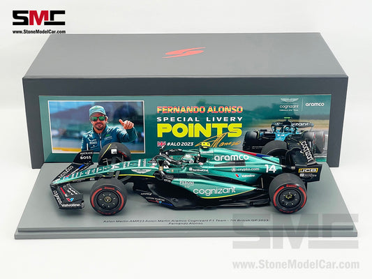 Aston Martin F1 AMR23 #14 Fernando Alonso 7th British GP 2023 Spark 1:18 18S954