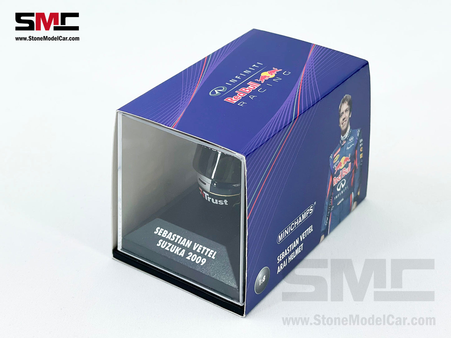 Red Bull F1 RB5 #15 Sebastian Vettel Japan GP Suzuka 2009 MINICHAMPS 1:8 Miniature Helmet