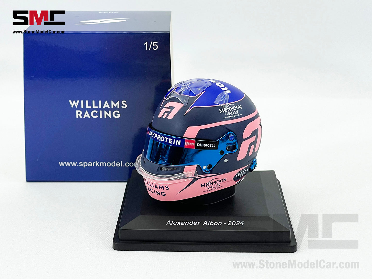 Williams F1 FW46 #23 Alexander Albon Year 2024 Spark 1:5 Miniature Helmet